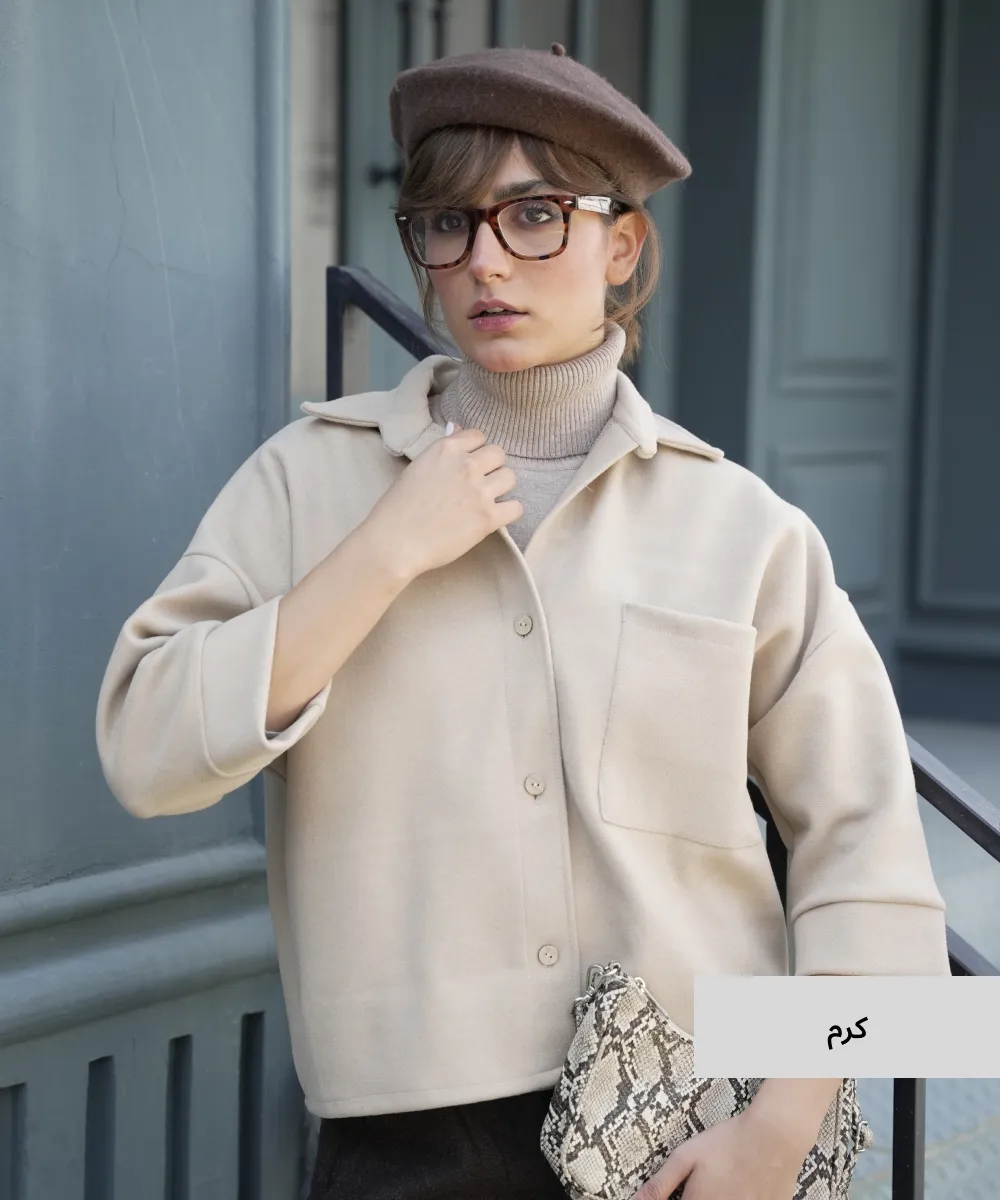 شومیز پاییزه باکسی فوتر کش A410056 - Image 3