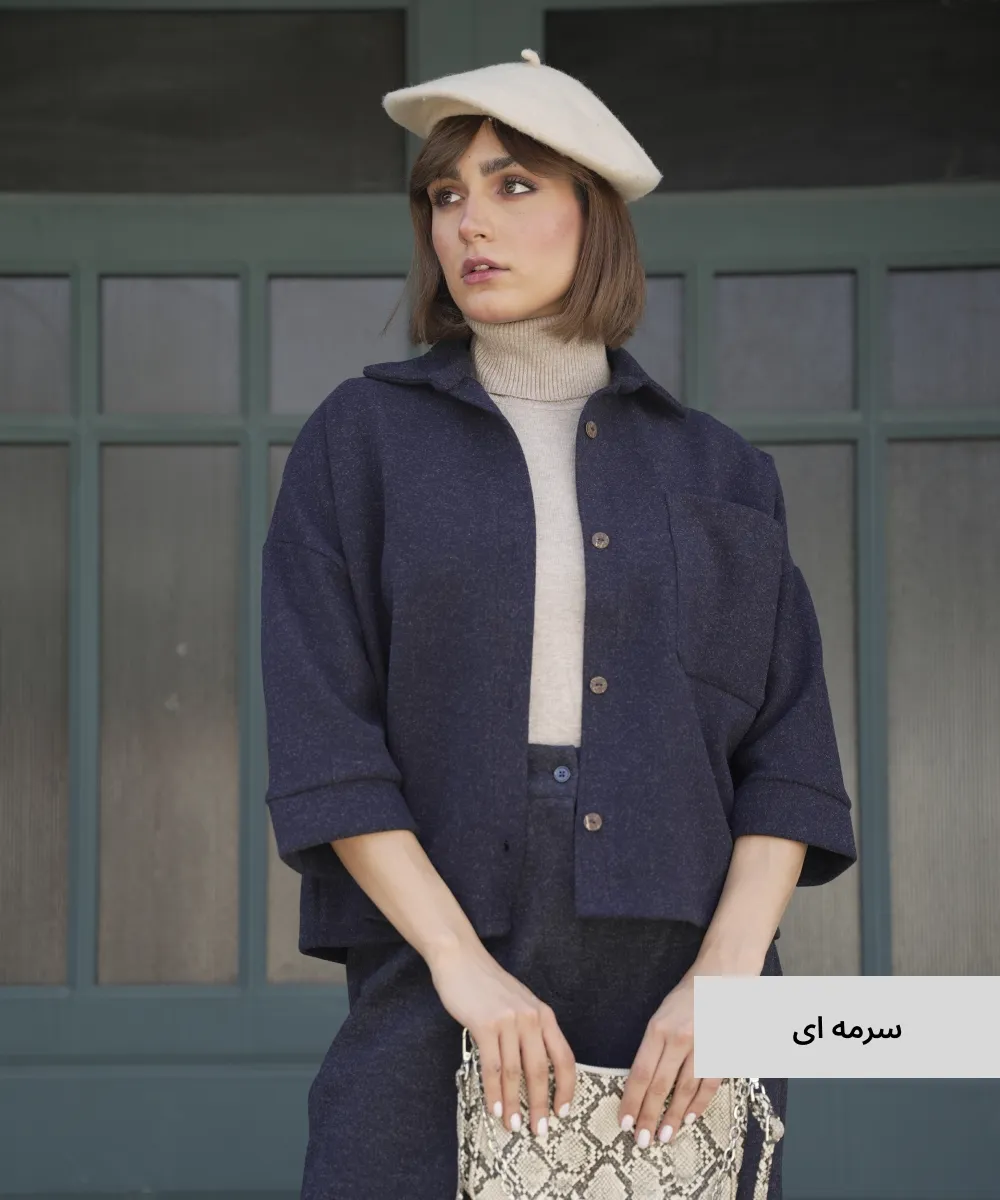 شومیز پاییزه باکسی فوتر کش A410056 - Image 2