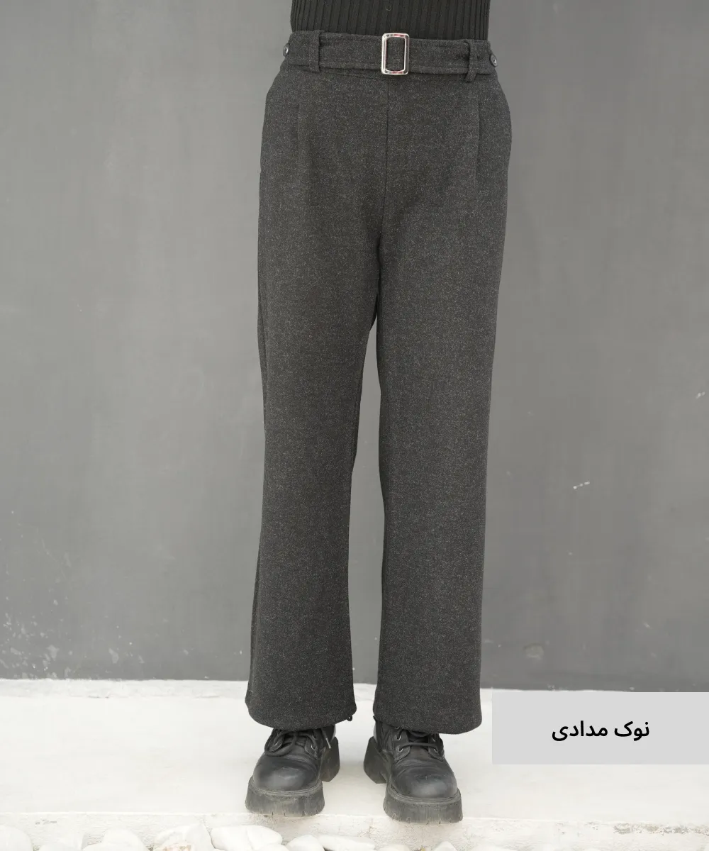 شلوار فوتر بگ سگک دار E51203 - Image 2