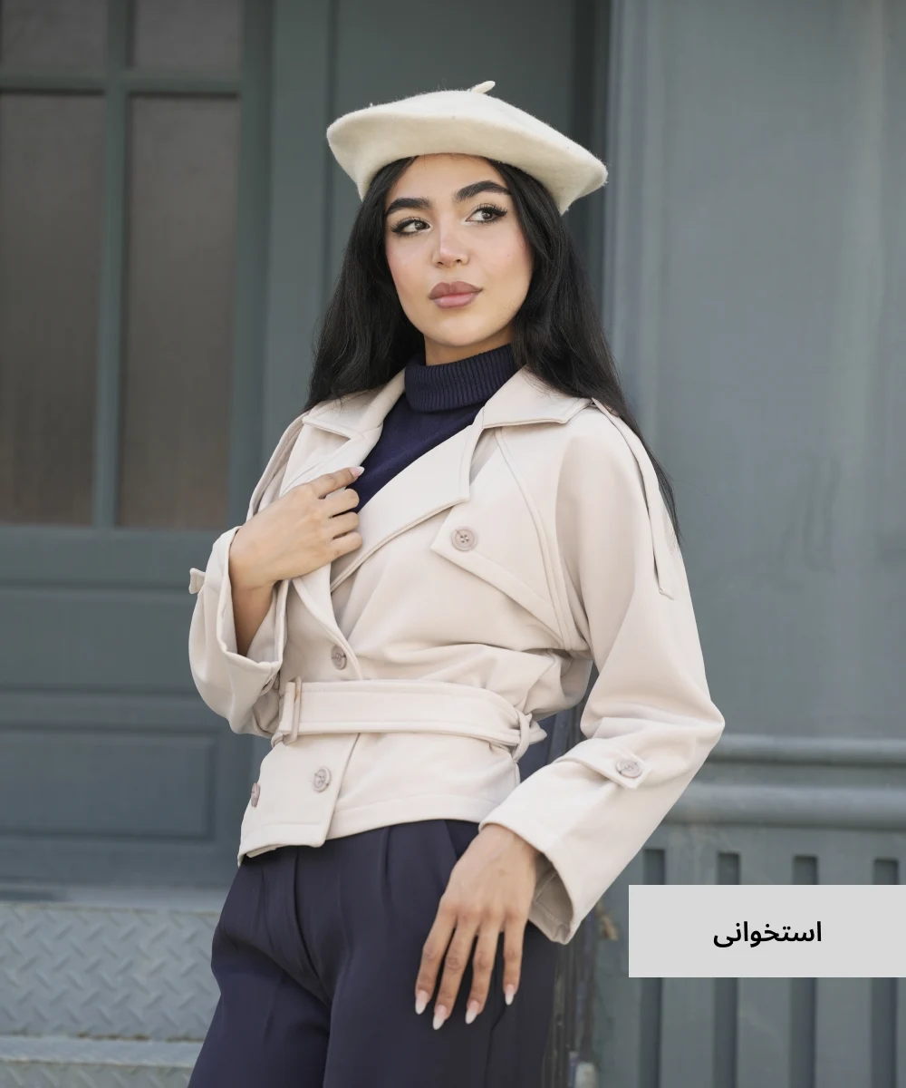 ترنچ کت عسل بندینگ K51902 - Image 4