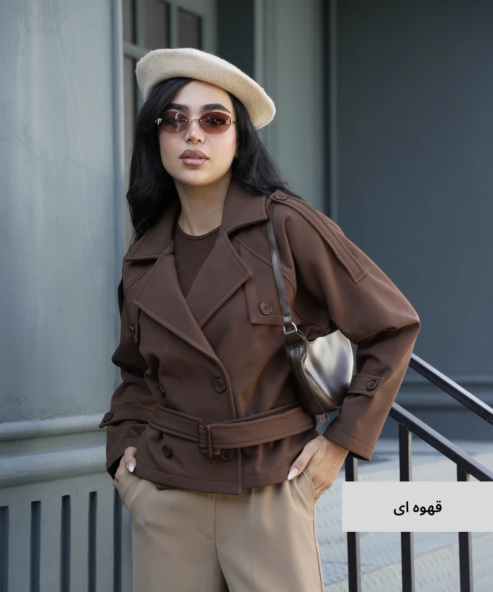 ترنچ کت عسل بندینگ K51902 - Image 6