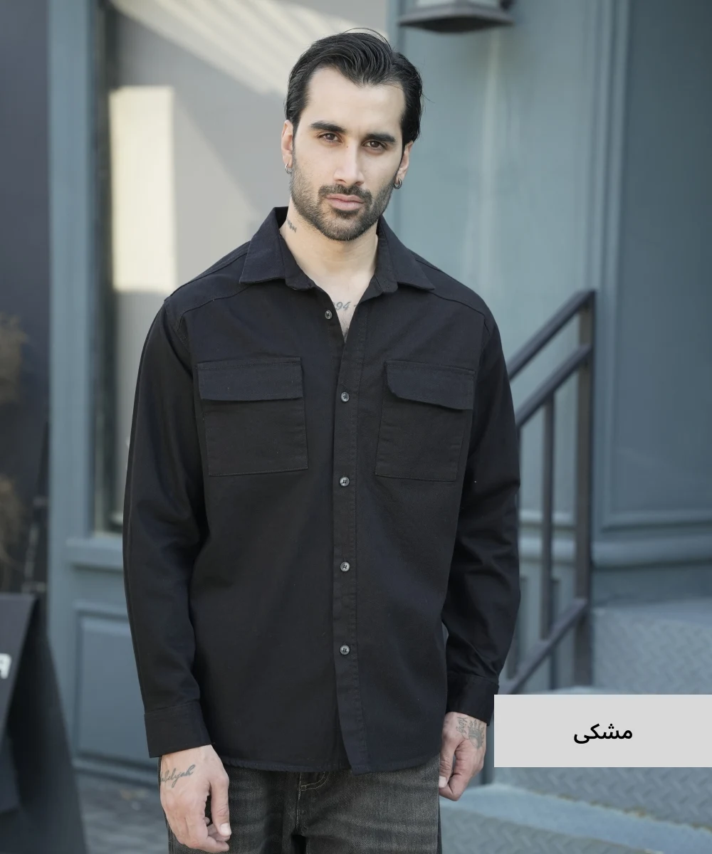 پیراهن کتان دو جیب P52058 - Image 2