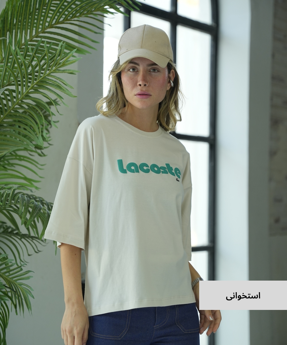 تیشرت باکسی زنانه پنبه T510127 - Image 9